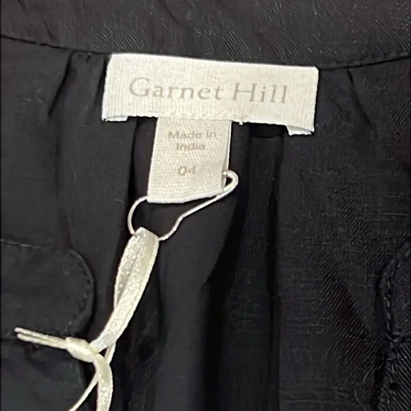 NWT Garnet Hill Lyocell Fabric Embroidered Boho Shirt Dress Size 4 Black - Picture 11 of 16